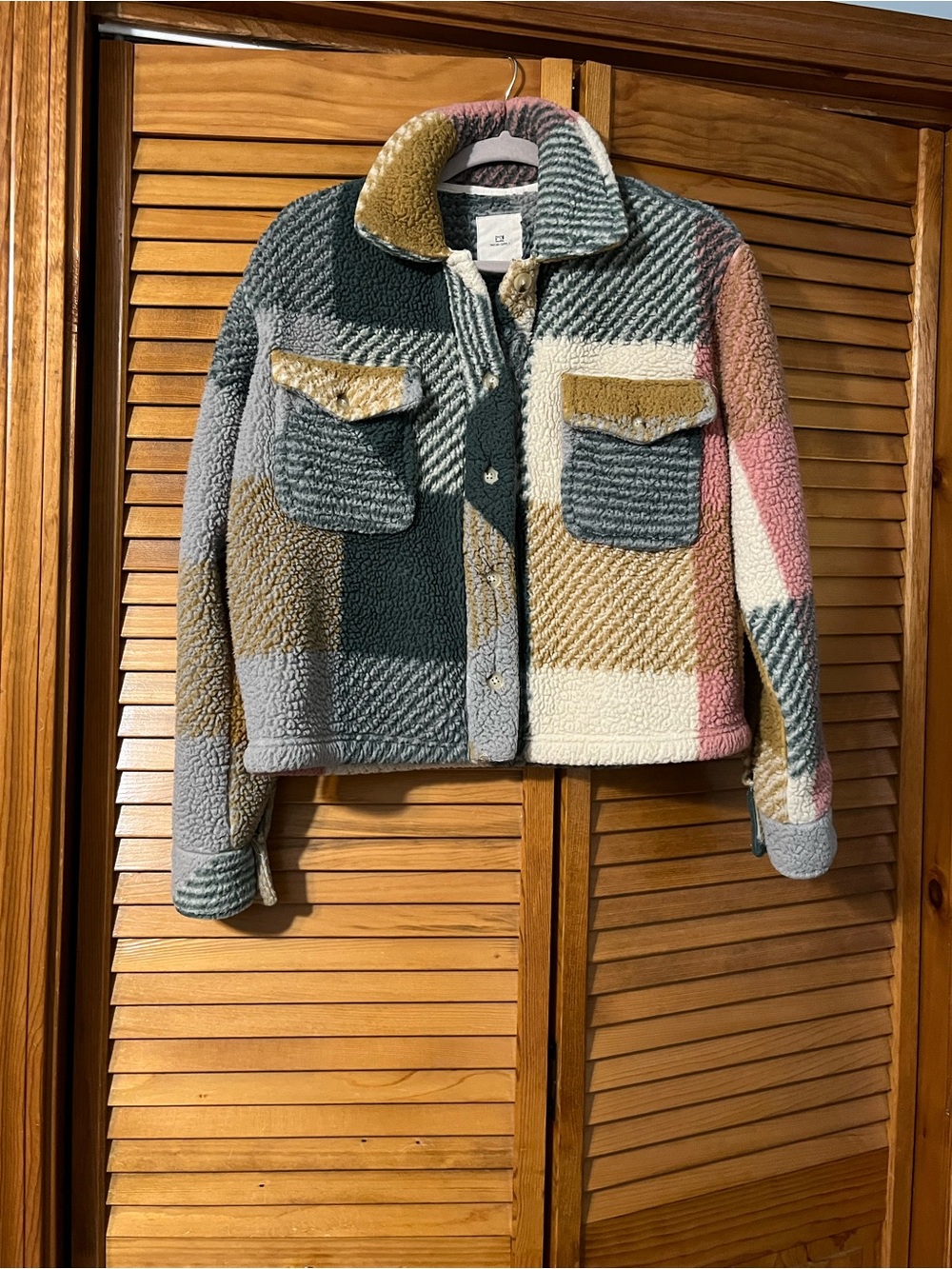 Thread & Supply Multicolored Patchwork Teddy Shacket - Picture 2 of 6